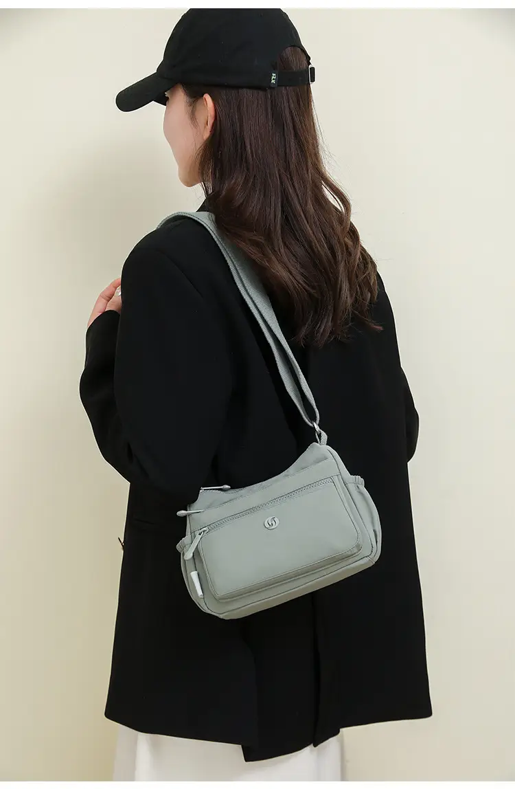 Lightweight Nylon Crossbody Bag for Women Grey — feature 27