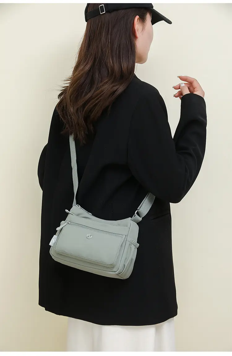 Lightweight Nylon Crossbody Bag for Women Grey — feature 28