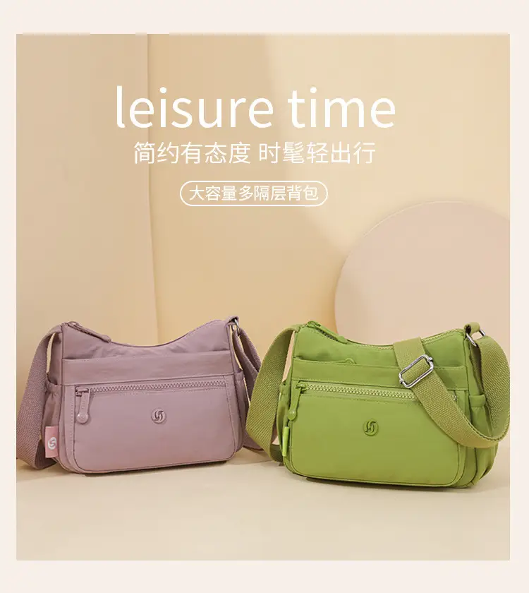Lightweight Nylon Crossbody Bag for Women Grey — feature 4