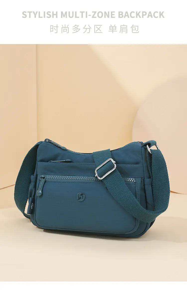 Lightweight Nylon Crossbody Bag for Women Grey — feature 7