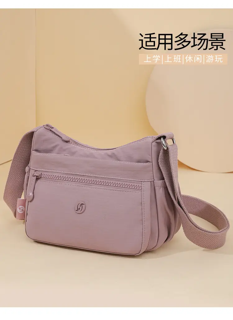 Lightweight Nylon Crossbody Bag for Women Grey — feature 8