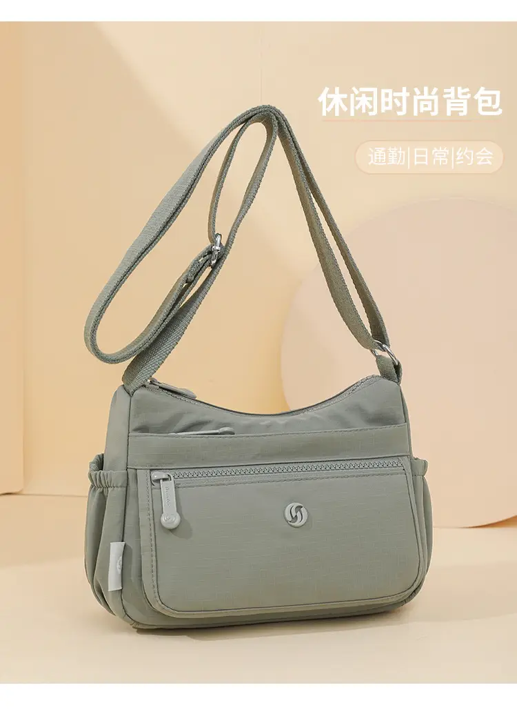 Lightweight Nylon Crossbody Bag for Women Grey — feature 9