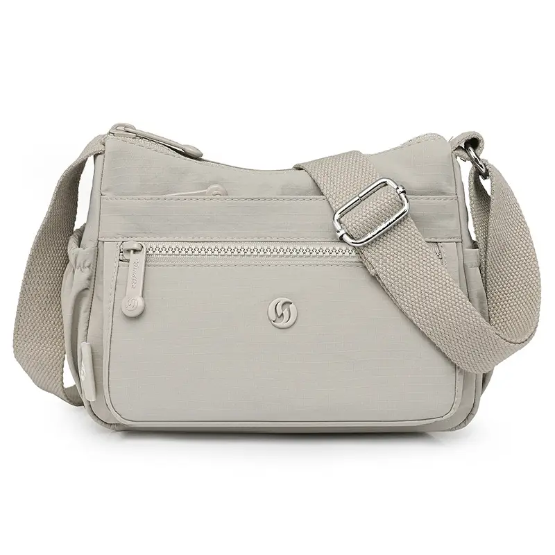 Lightweight Nylon Crossbody Bag for Women Grey - Image 5