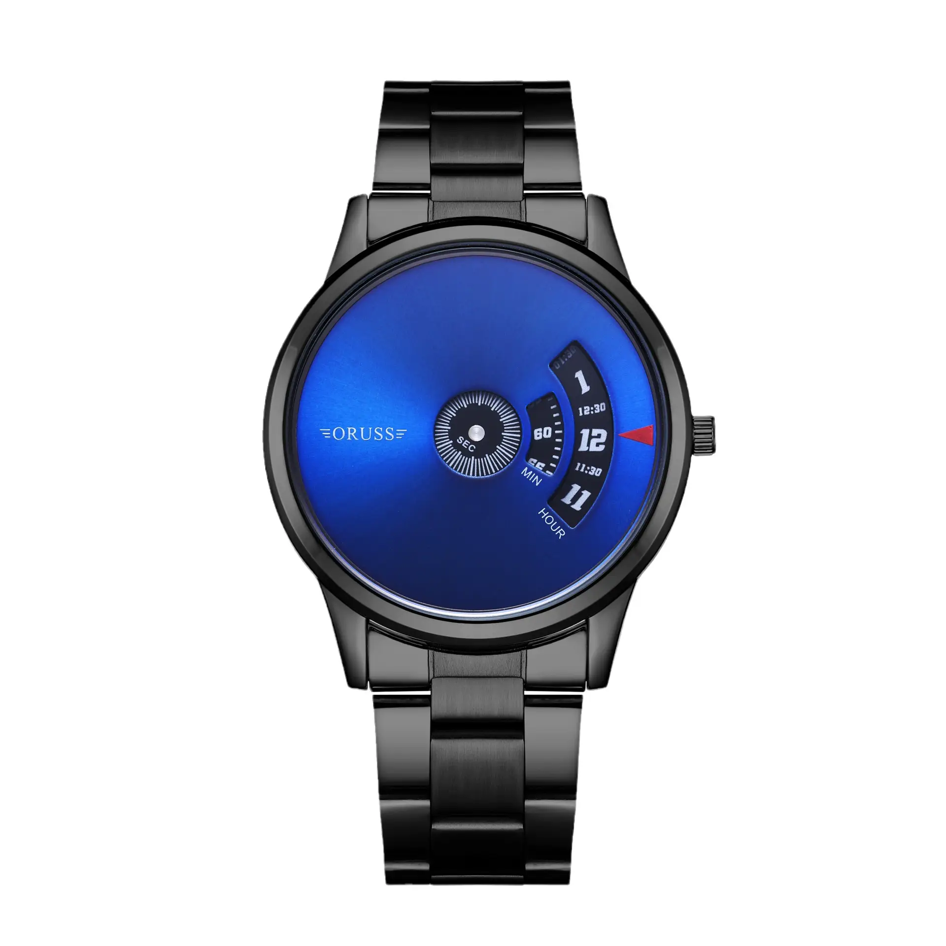 Men's Blue Steel Band Quartz Watch with Digital Display - Image 10