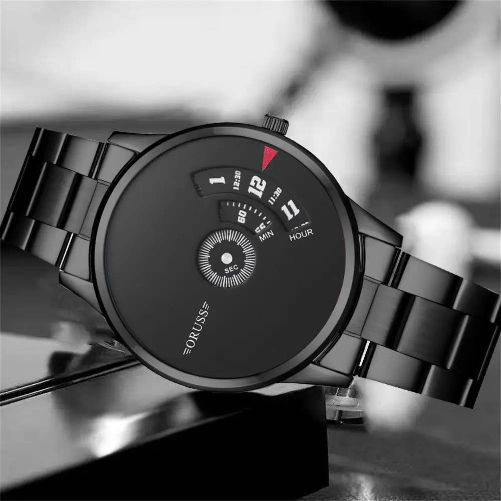 Men's Blue Steel Band Quartz Watch with Digital Display — feature 10