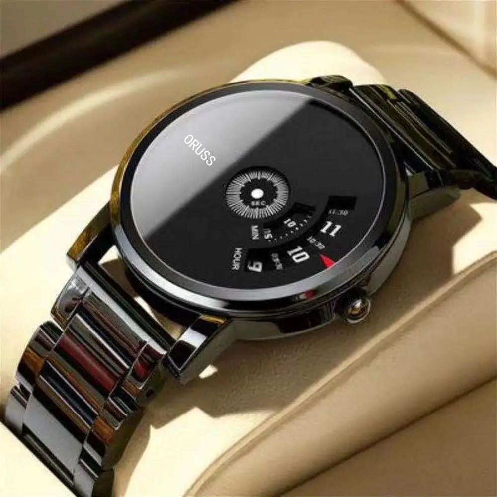 Men's Blue Steel Band Quartz Watch with Digital Display — feature 12