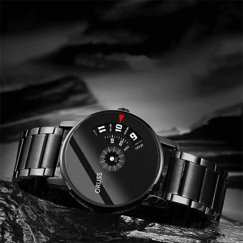 Men's Blue Steel Band Quartz Watch with Digital Display — feature 18