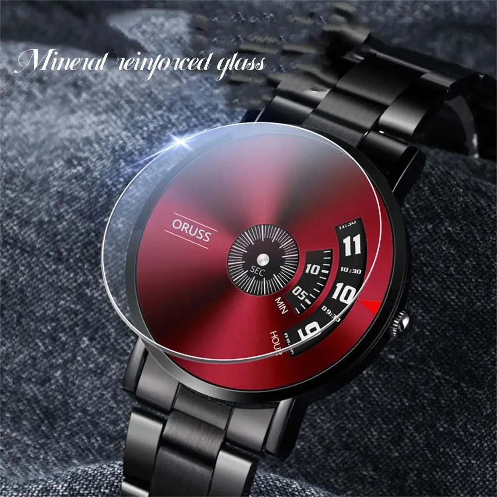 Men's Blue Steel Band Quartz Watch with Digital Display — feature 19