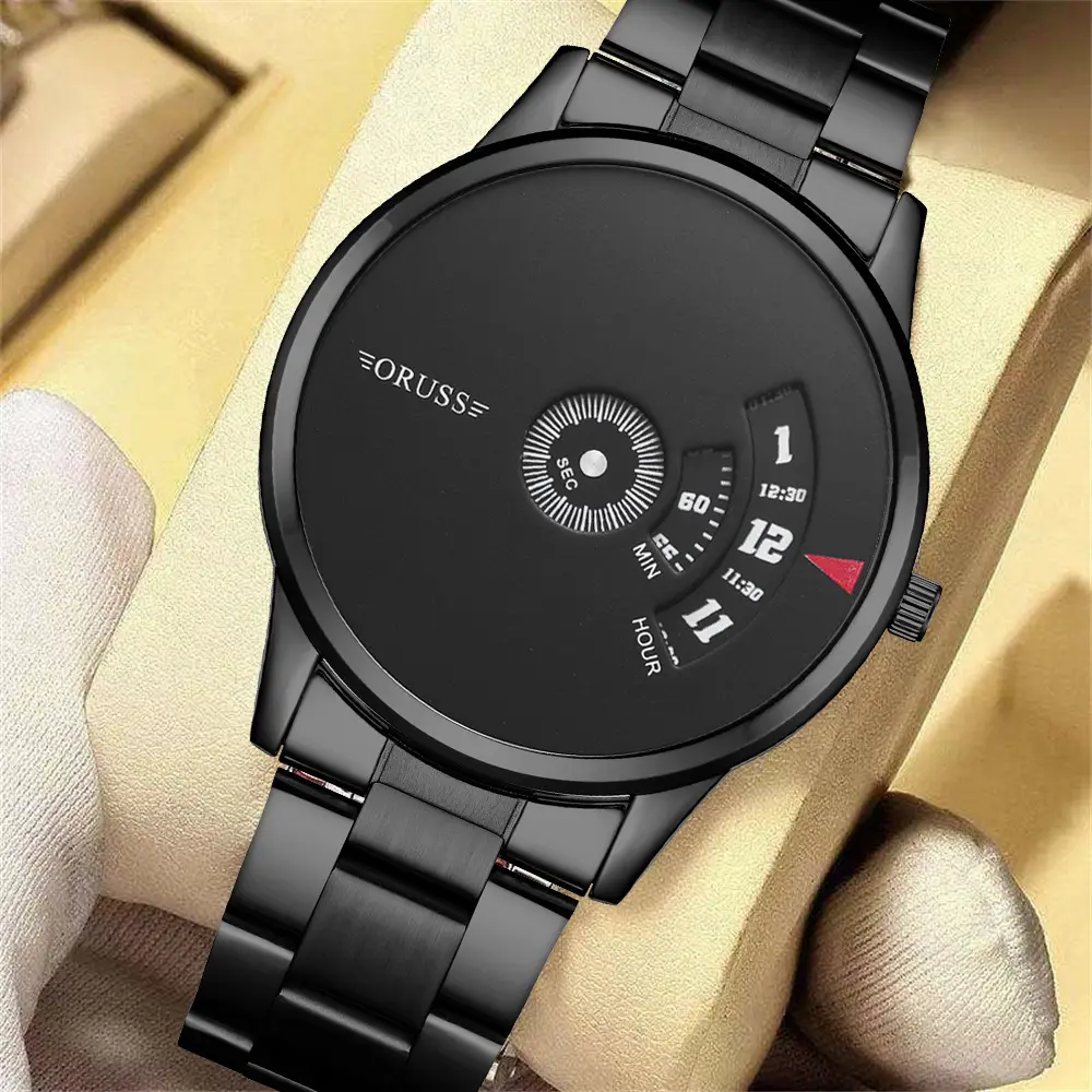 Men's Blue Steel Band Quartz Watch with Digital Display — feature 7