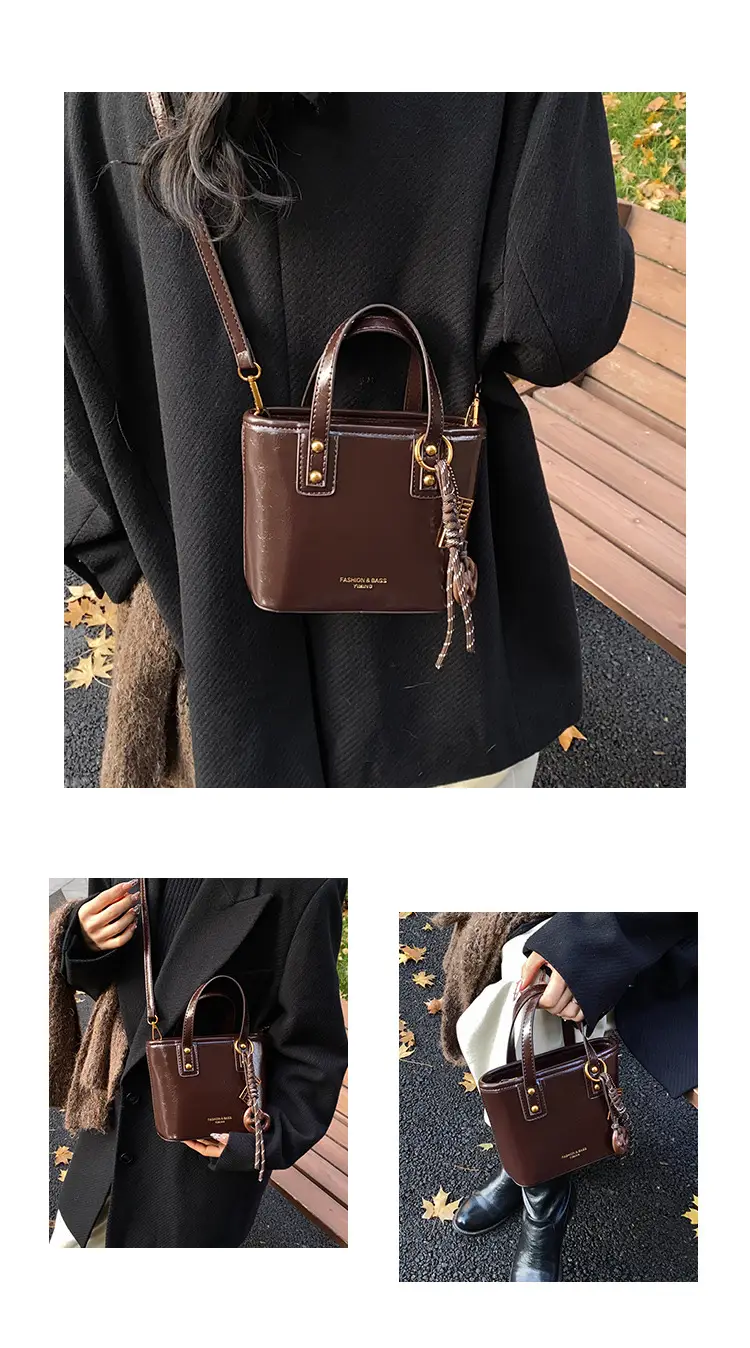 2025 Women's Square Black Shoulder Crossbody Bag with Pendants — feature 10