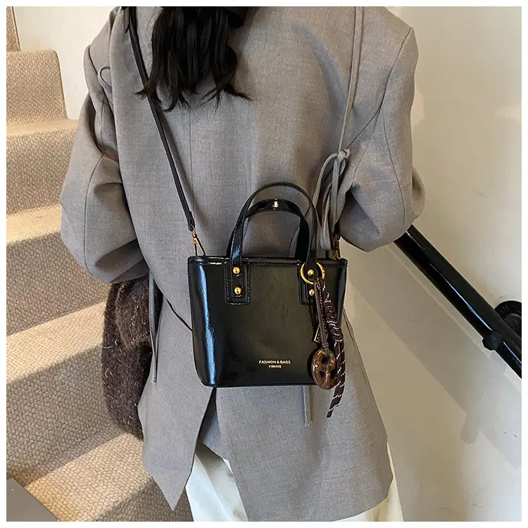 2025 Women's Square Black Shoulder Crossbody Bag with Pendants — feature 41