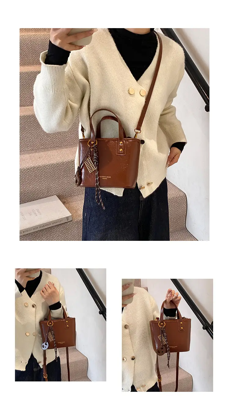 2025 Women's Square Black Shoulder Crossbody Bag with Pendants — feature 8