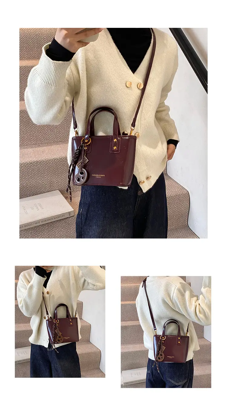 2025 Women's Square Black Shoulder Crossbody Bag with Pendants — feature 9