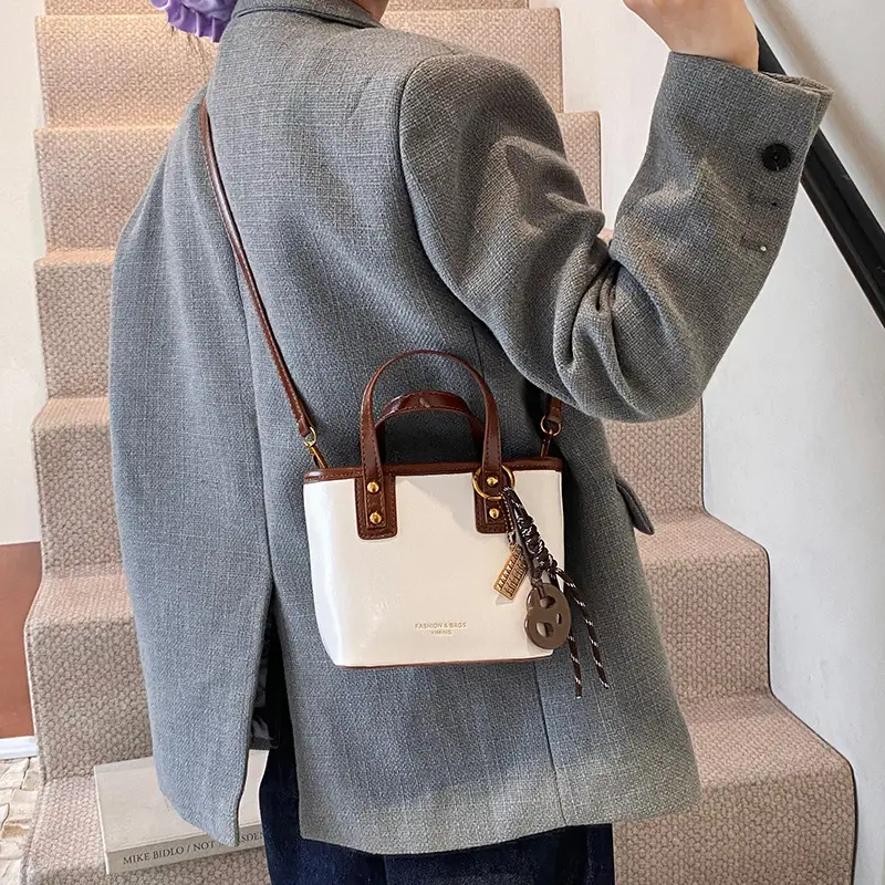 2025 Women's Square Black Shoulder Crossbody Bag with Pendants - Image 5