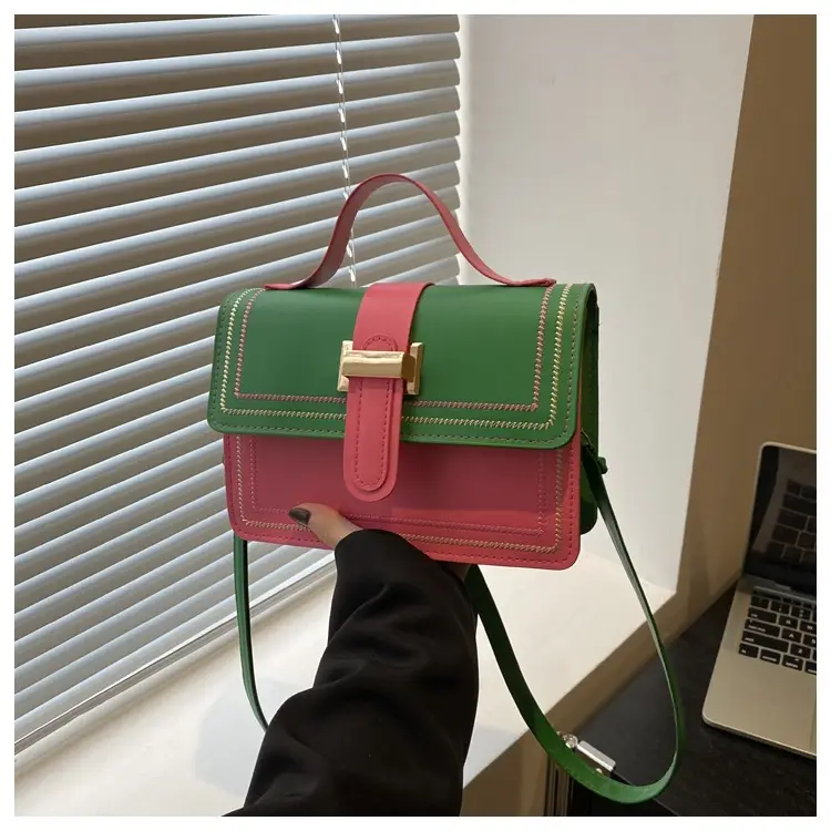 Trendy Crossbody Bag with Stitching & Contrast Color — feature 18