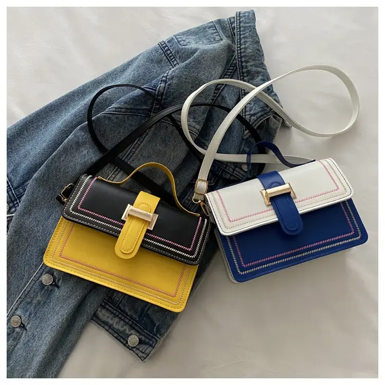Trendy Crossbody Bag with Stitching & Contrast Color — feature 23