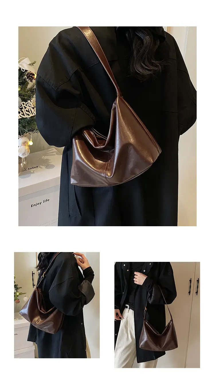 Brown PU Leather Shoulder Bag for Women — feature 5