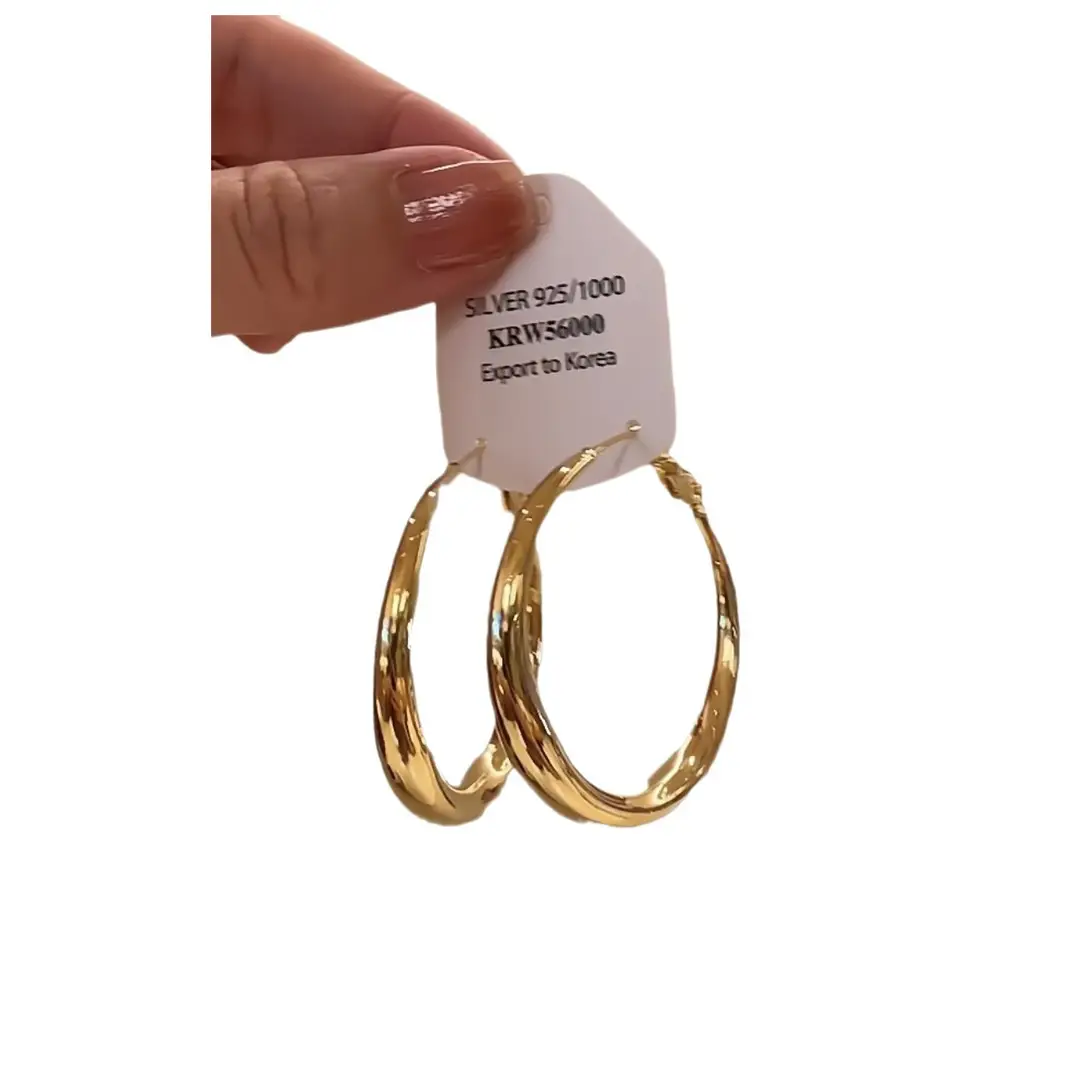 Golden Ring Ear Ring Women's 2024 New Explosive Ear Buckle Light Luxury Advanced Ear Ring Earrings Autumn and Winter Ring Earrings