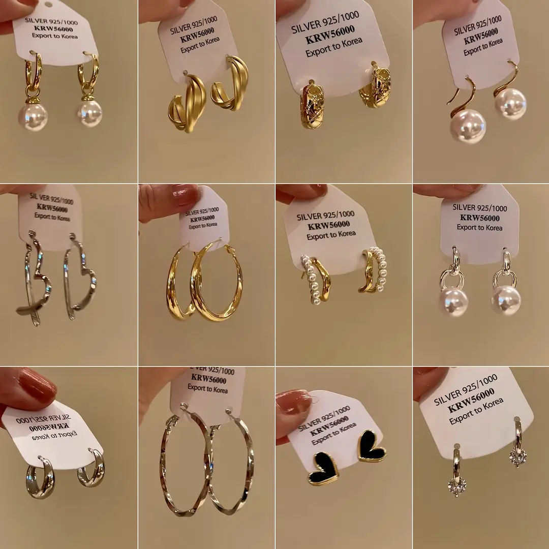 Golden Ring Ear Ring Women's 2024 New Explosive Ear Buckle Light Luxury Advanced Ear Ring Earrings Autumn and Winter Ring Earrings — feature 1