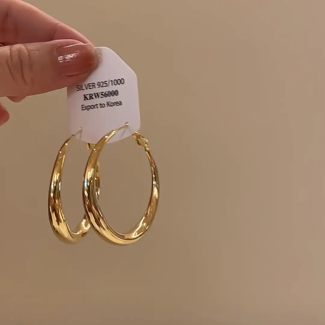 Golden Ring Ear Ring Women's 2024 New Explosive Ear Buckle Light Luxury Advanced Ear Ring Earrings Autumn and Winter Ring Earrings — feature 10