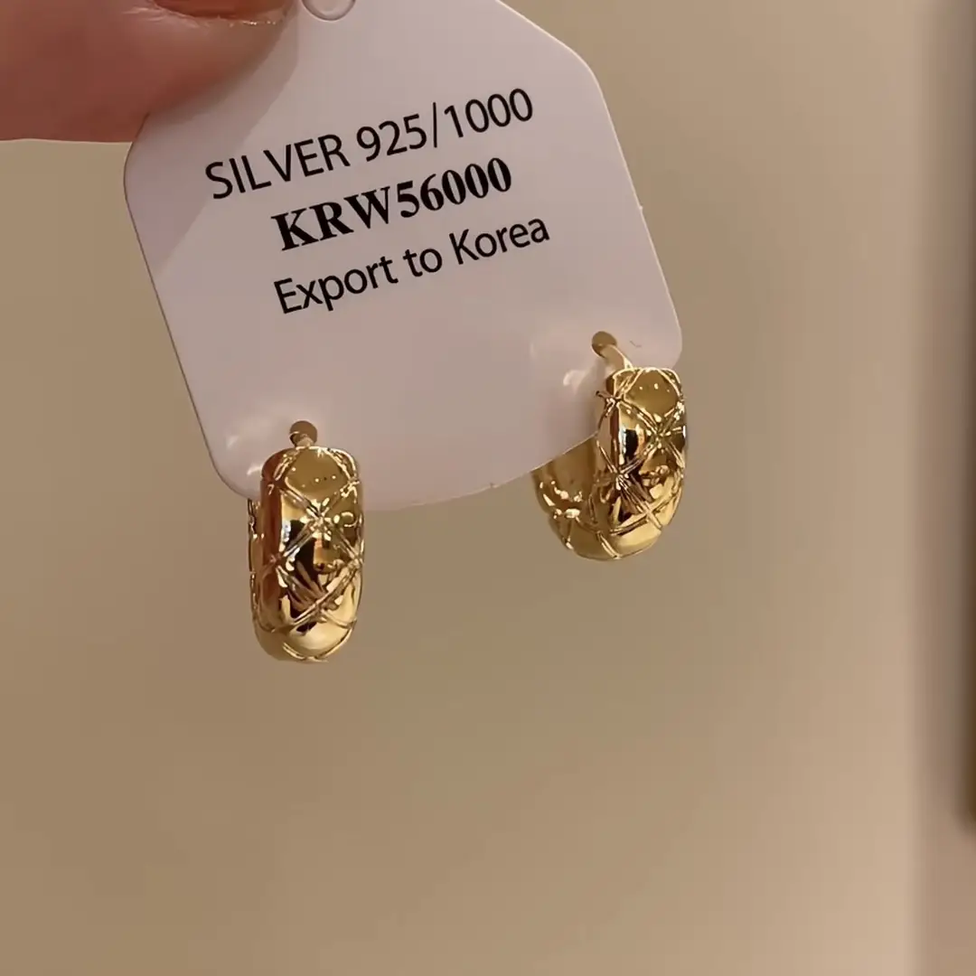 Golden Ring Ear Ring Women's 2024 New Explosive Ear Buckle Light Luxury Advanced Ear Ring Earrings Autumn and Winter Ring Earrings — feature 23
