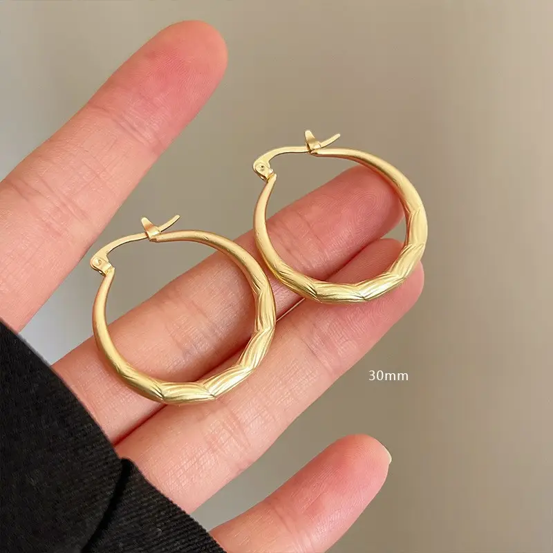 Golden Ring Ear Ring Women's 2024 New Explosive Ear Buckle Light Luxury Advanced Ear Ring Earrings Autumn and Winter Ring Earrings — feature 34