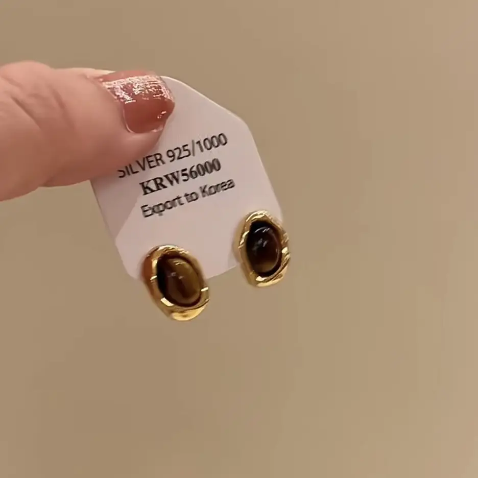 Golden Ring Ear Ring Women's 2024 New Explosive Ear Buckle Light Luxury Advanced Ear Ring Earrings Autumn and Winter Ring Earrings — feature 37