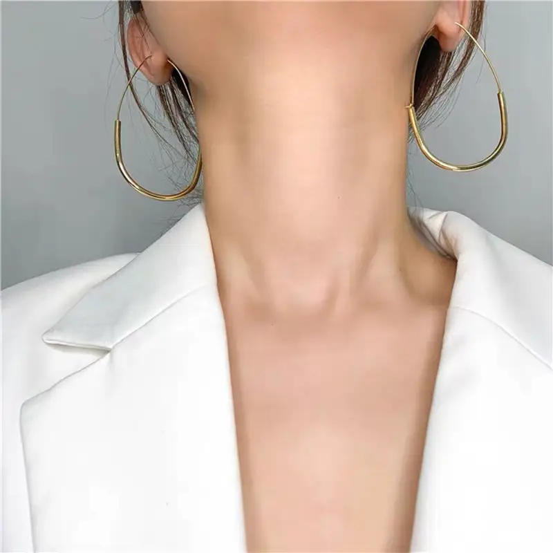 Golden Ring Ear Ring Women's 2024 New Explosive Ear Buckle Light Luxury Advanced Ear Ring Earrings Autumn and Winter Ring Earrings — feature 44