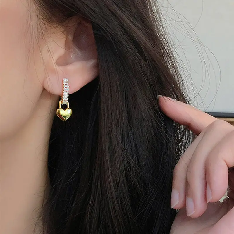 Golden Ring Ear Ring Women's 2024 New Explosive Ear Buckle Light Luxury Advanced Ear Ring Earrings Autumn and Winter Ring Earrings