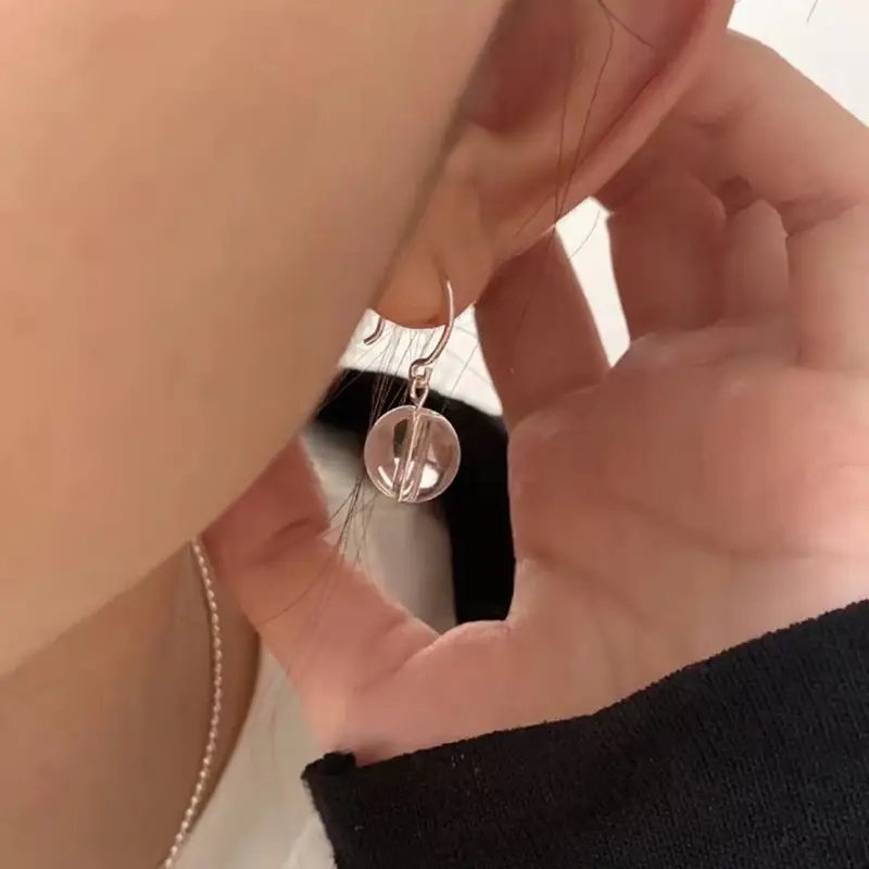 Golden Ring Ear Ring Women's 2024 New Explosive Ear Buckle Light Luxury Advanced Ear Ring Earrings Autumn and Winter Ring Earrings