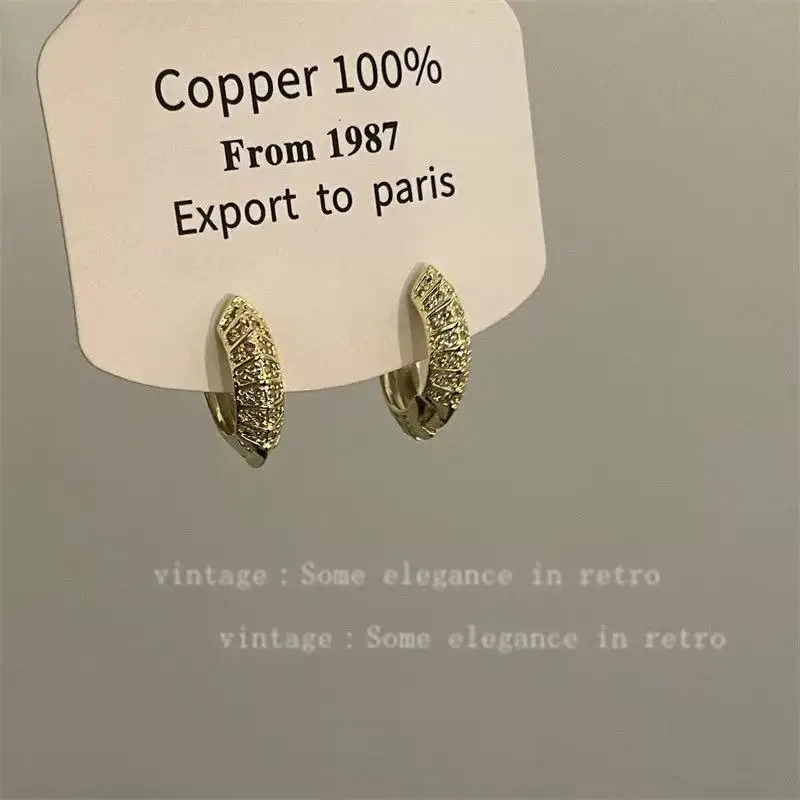 Golden Ring Ear Ring Women's 2024 New Explosive Ear Buckle Light Luxury Advanced Ear Ring Earrings Autumn and Winter Ring Earrings