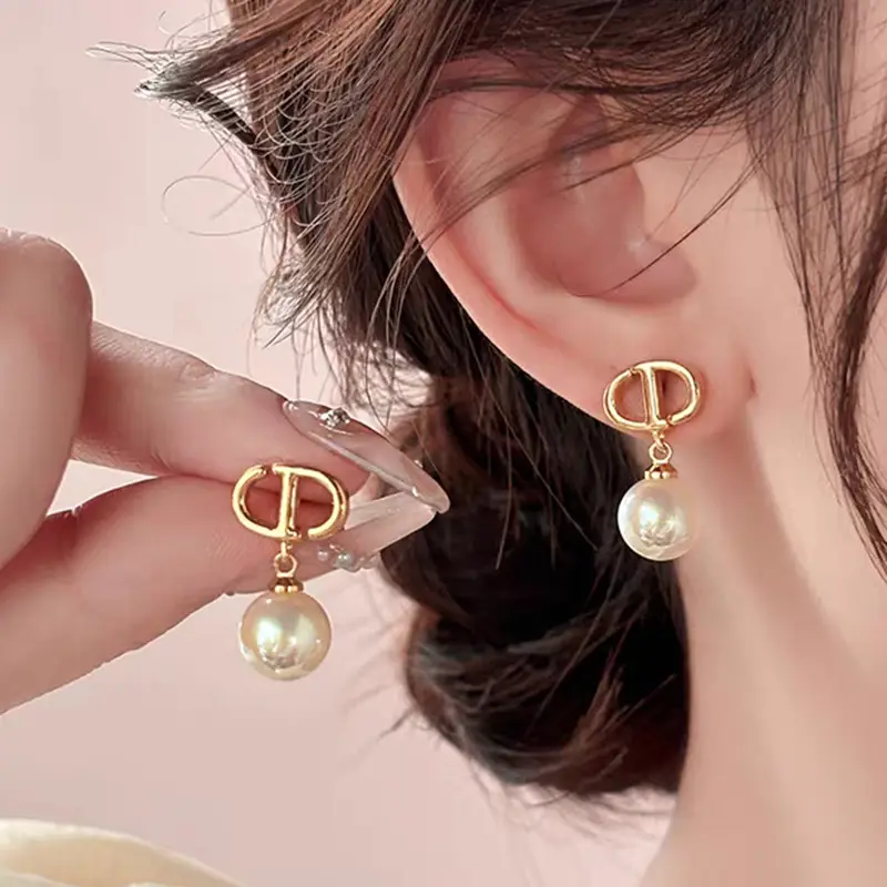Golden Ring Ear Ring Women's 2024 New Explosive Ear Buckle Light Luxury Advanced Ear Ring Earrings Autumn and Winter Ring Earrings