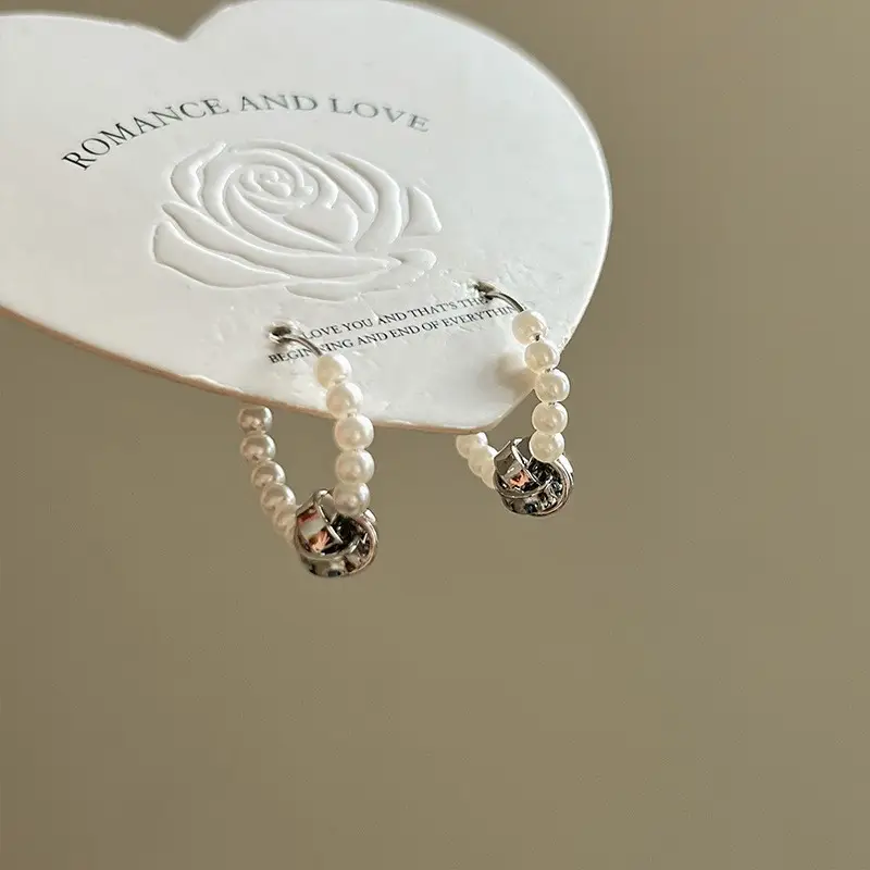Golden Ring Ear Ring Women's 2024 New Explosive Ear Buckle Light Luxury Advanced Ear Ring Earrings Autumn and Winter Ring Earrings