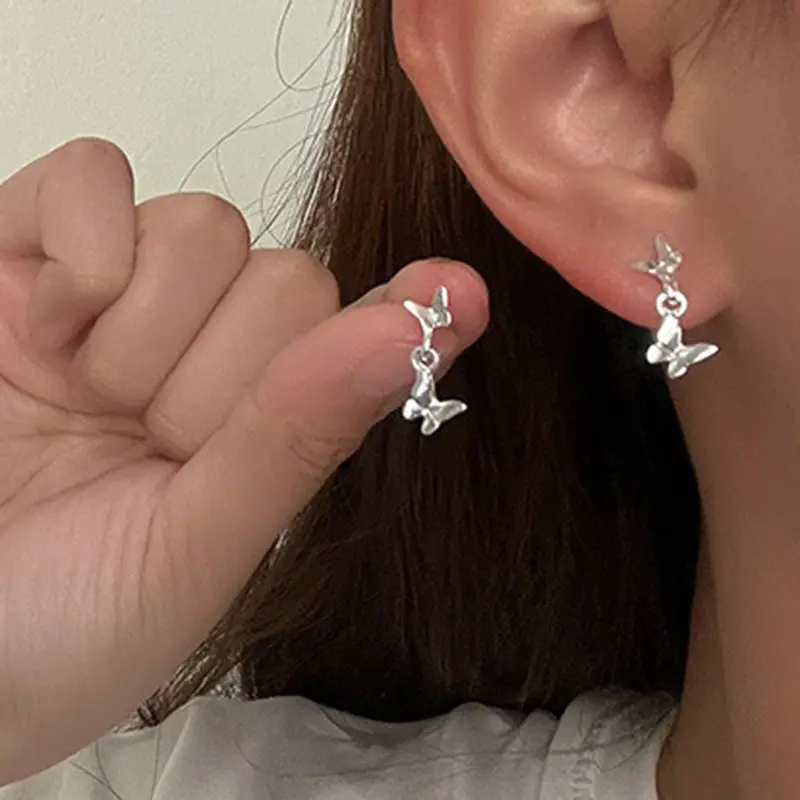 Golden Ring Ear Ring Women's 2024 New Explosive Ear Buckle Light Luxury Advanced Ear Ring Earrings Autumn and Winter Ring Earrings