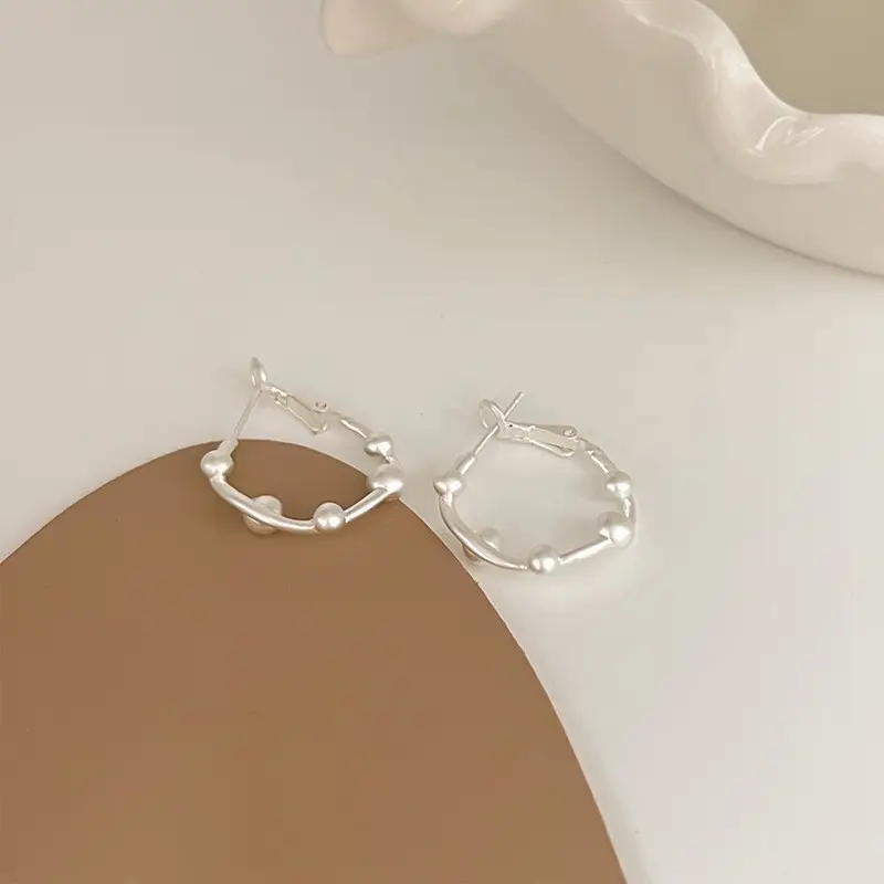 Golden Ring Ear Ring Women's 2024 New Explosive Ear Buckle Light Luxury Advanced Ear Ring Earrings Autumn and Winter Ring Earrings
