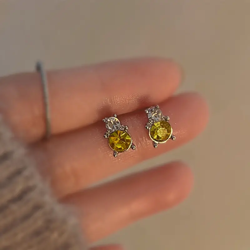 Golden Ring Ear Ring Women's 2024 New Explosive Ear Buckle Light Luxury Advanced Ear Ring Earrings Autumn and Winter Ring Earrings