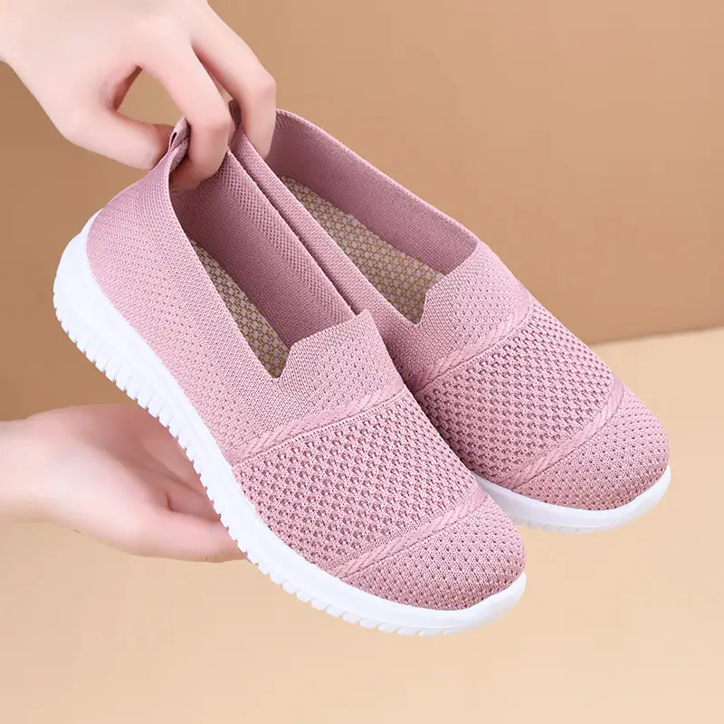 Cross-Border Foreign Trade Women's Shoes New Large Size Breathable Fly Woven Shoes Flat Work Shoes Mesh Shoes Women's Casual Shoes - Image 10