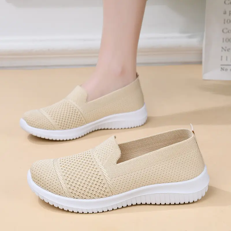 Cross-Border Foreign Trade Women's Shoes New Large Size Breathable Fly Woven Shoes Flat Work Shoes Mesh Shoes Women's Casual Shoes — feature 10