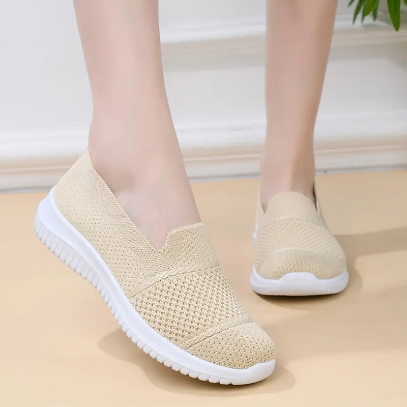 Cross-Border Foreign Trade Women's Shoes New Large Size Breathable Fly Woven Shoes Flat Work Shoes Mesh Shoes Women's Casual Shoes — feature 11