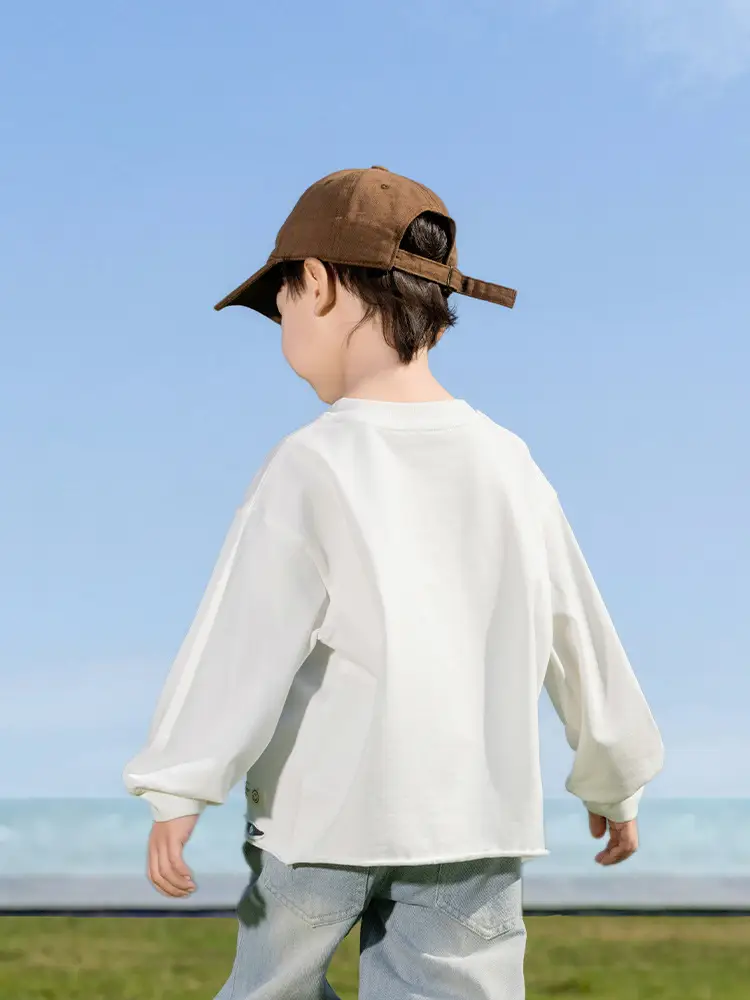 Kids Cotton T-Shirt White Loose Fit for Boys - Image 5