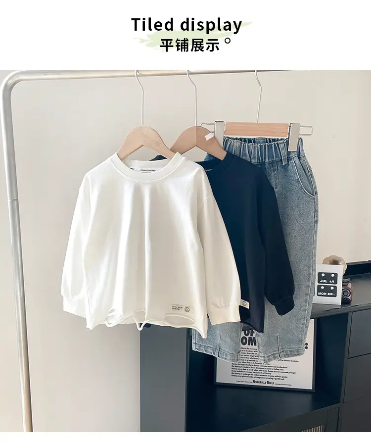 Kids Cotton T-Shirt White Loose Fit for Boys — feature 10