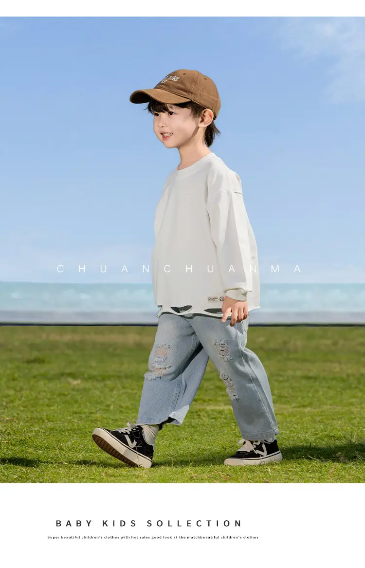 Kids Cotton T-Shirt White Loose Fit for Boys — feature 16