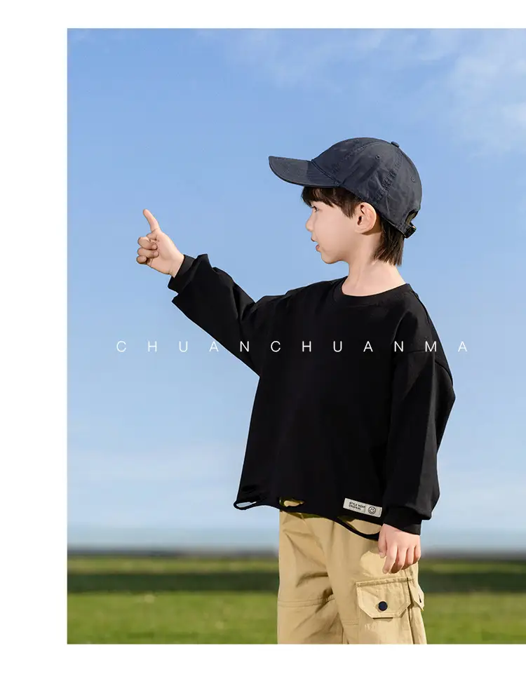 Kids Cotton T-Shirt White Loose Fit for Boys — feature 29