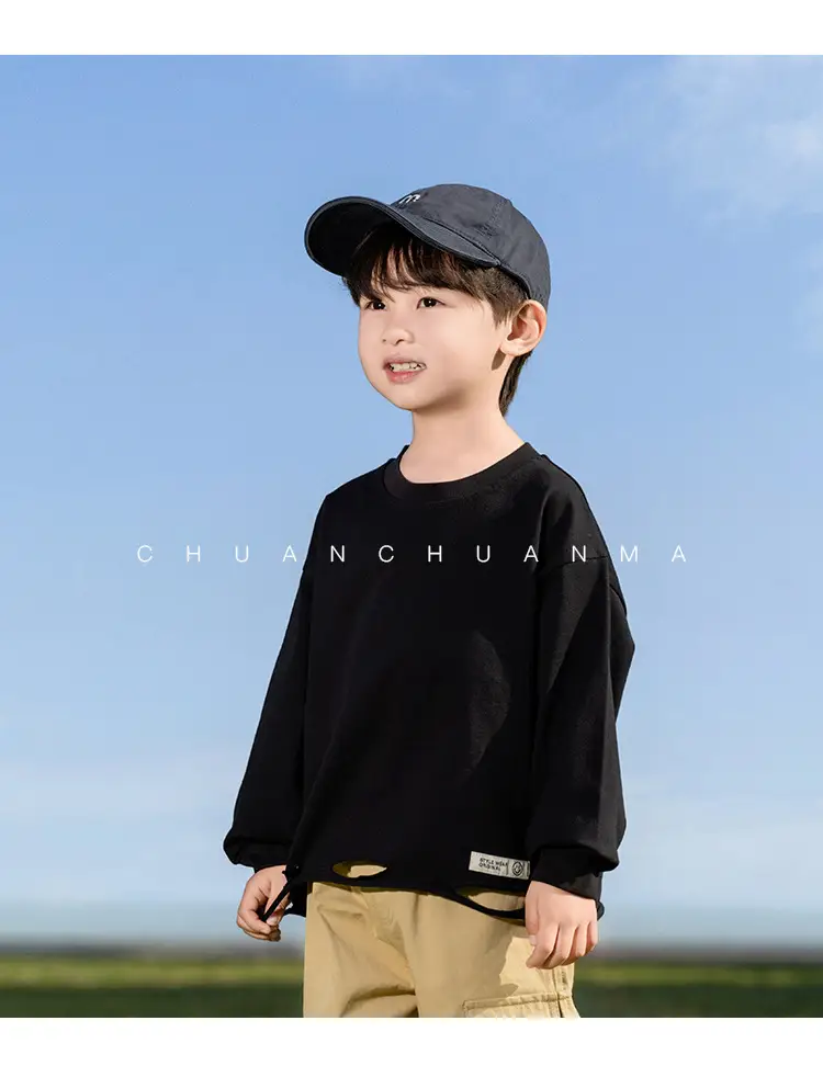 Kids Cotton T-Shirt White Loose Fit for Boys — feature 31