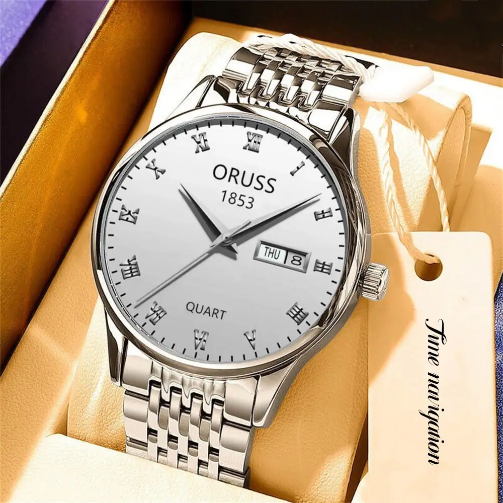 Orrus 1853 Men's Quartz Watch Silver Stainless Band — feature 6