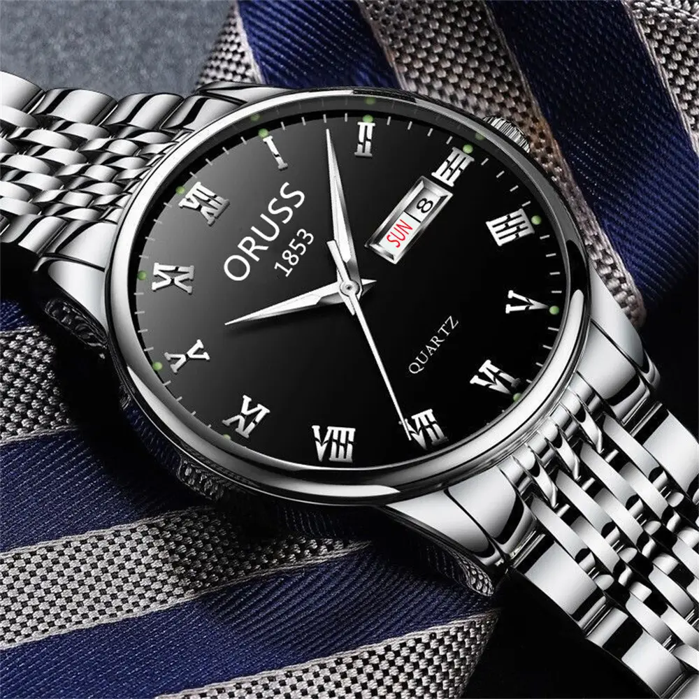 Orrus 1853 Men's Quartz Watch Silver Stainless Band — feature 8