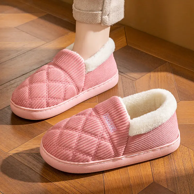 Cotton Winter Slippers Women Orange Plush Warm - Image 24