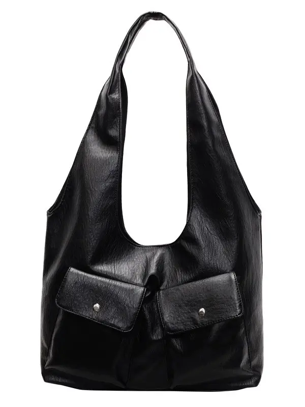 Black Leather Retro Shoulder Bag for Women 2024 - Image 8
