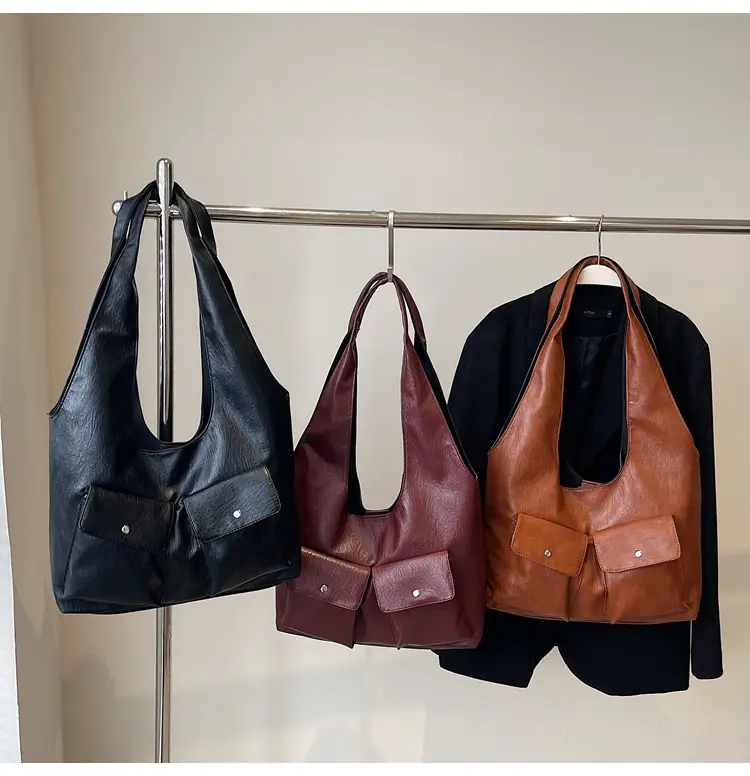 Black Leather Retro Shoulder Bag for Women 2024 — feature 1