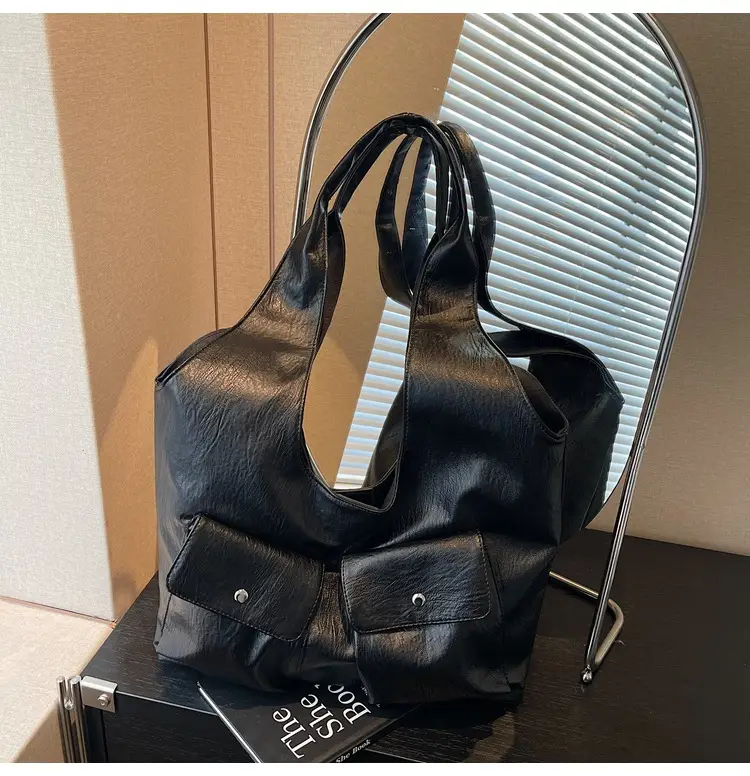 Black Leather Retro Shoulder Bag for Women 2024 — feature 22